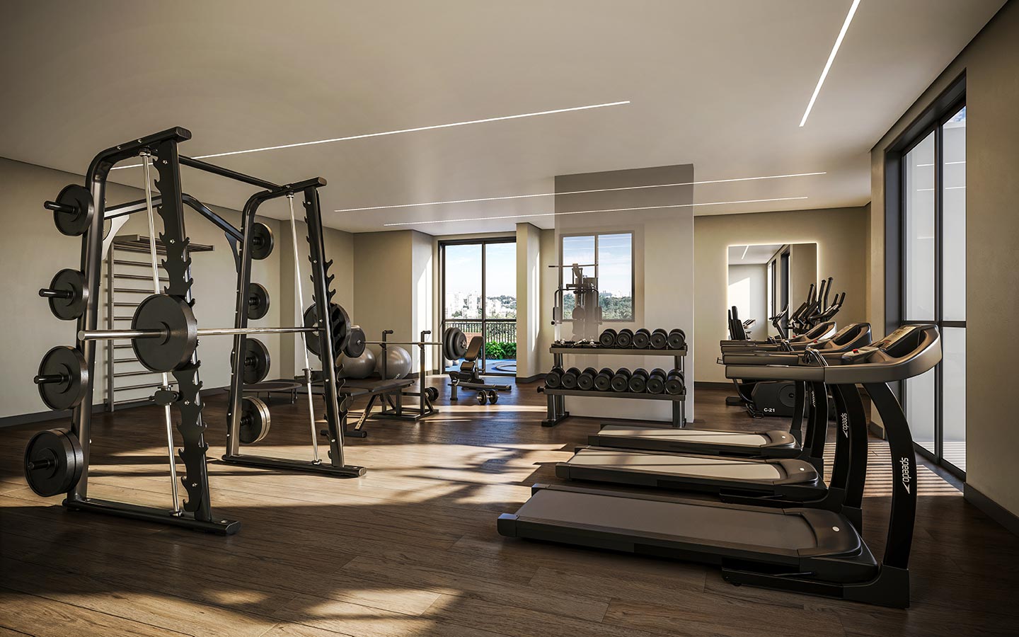 Ilustração artística da Sala de Fitness